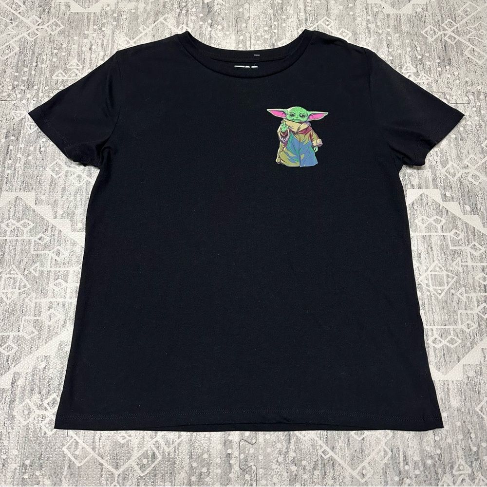 Star Wars Mandalorian Grogu Black Graphic Comic Official Tee Shirt Women Size L